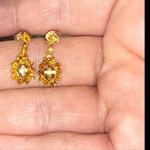14k  gold citrine earrings